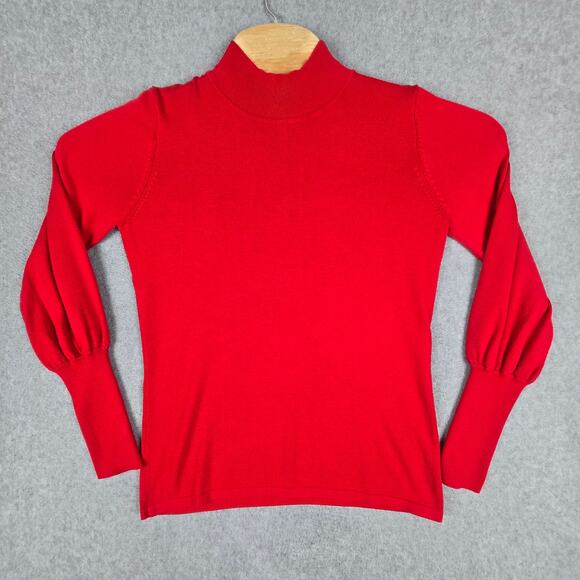 Erin London Womens Small Red Turtleneck Sweater - Picture 1 of 12
